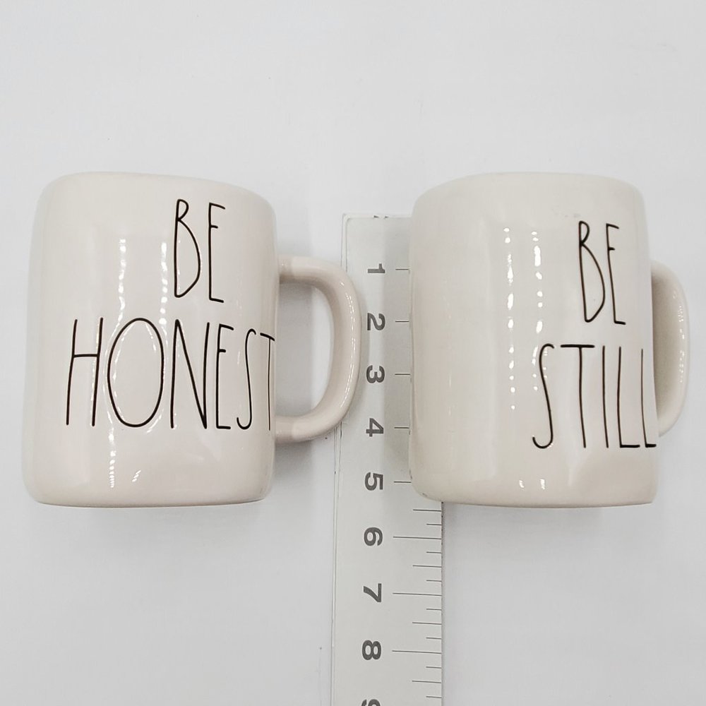 Rae Dunn Pottery Mugs “BE STILL” & “BE HONEST” - Picture 12 of 14